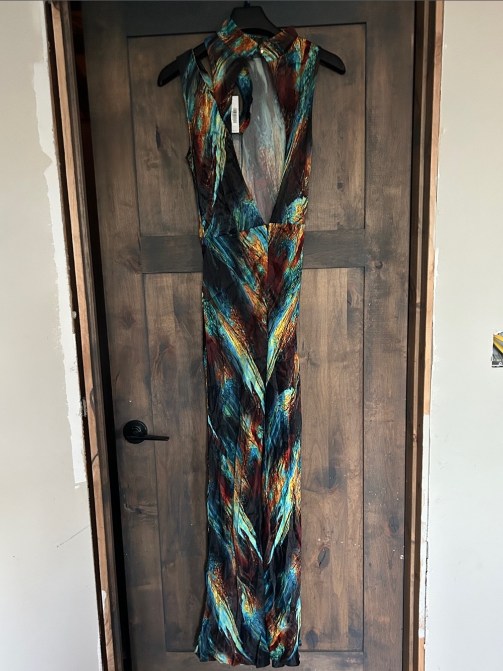 NWT Karen Millen Multicolor Abstract Jumpsuit- Blue, Teal, Orange - Picture 7 of 7